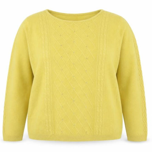 Anna Rose Womens Yellow Argyle/Diamond  Pullover Jumper Size 2XL