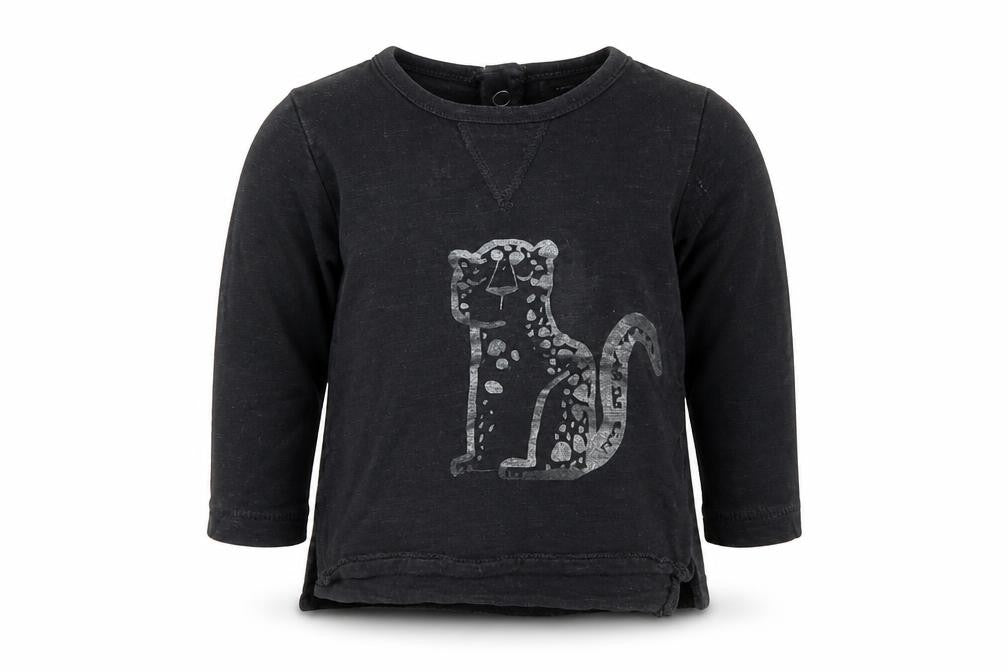 Next Baby Black   Basic T-Shirt Size 0-3 Months  - Leopard