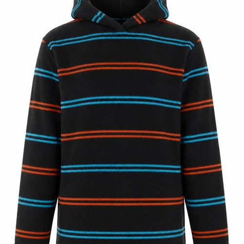 F&F Boys Black Striped  Pullover Hoodie Size 10-11 Years