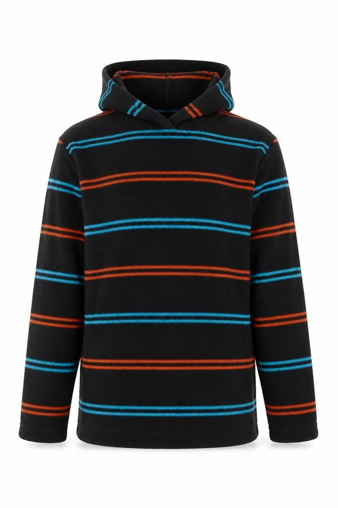 F&F Boys Black Striped  Pullover Hoodie Size 10-11 Years