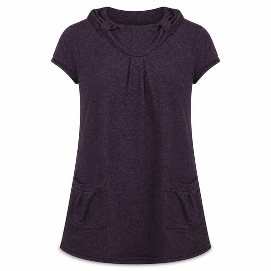 Front view of Purple women’s purple jumper, size UK 14