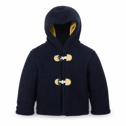 Front view of fruit de ma passion boys’ blue knit jacket, size 2, years