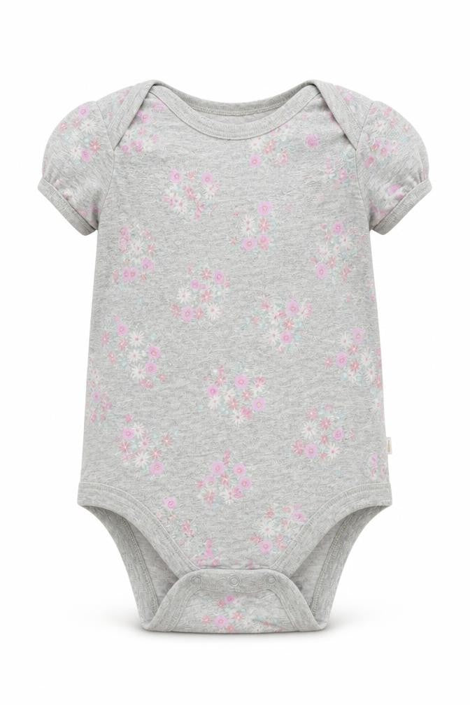 Gap Girls Grey Floral Jersey Babygrow One-Piece Size 18-24 Months