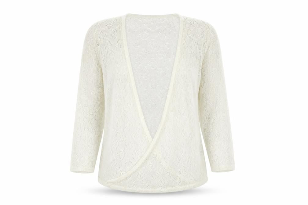 Simon Jefferey Womens White  Knit Cardigan Jumper Size XL