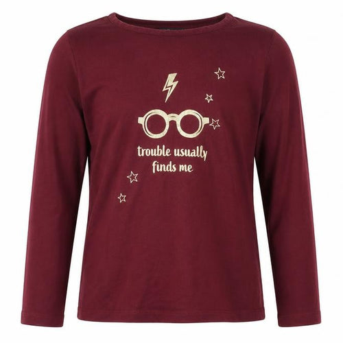 Harry Potterq Girls Red Geometric Jersey Top Pyjama Top Size 10-11 Years  - Trouble usually finds me