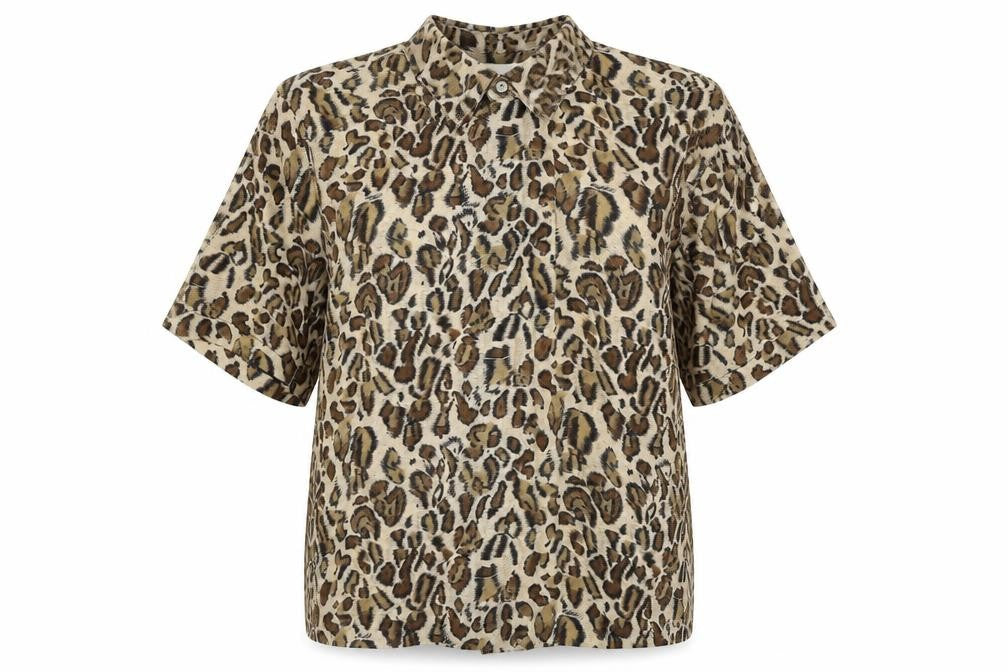 Bonmarché Womens Brown Animal Print Basic Button-Up Size 14