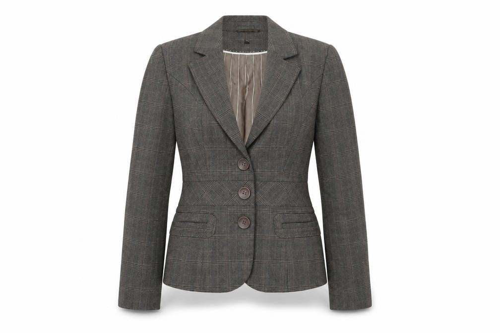 Next Womens Grey Check  Jacket Suit Jacket Size 8