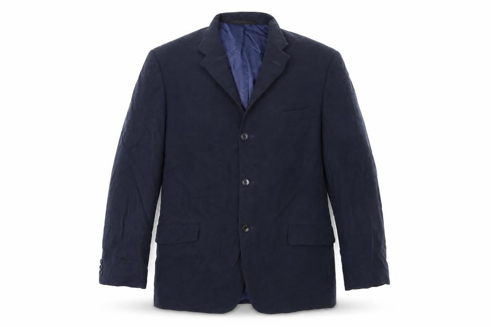 Front view of Marks & Spencer men’s blue jacket suit jacket, size 42