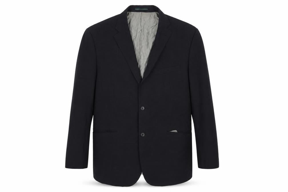 Front view of Greenwoods men’s blue jacket suit jacket, size 42