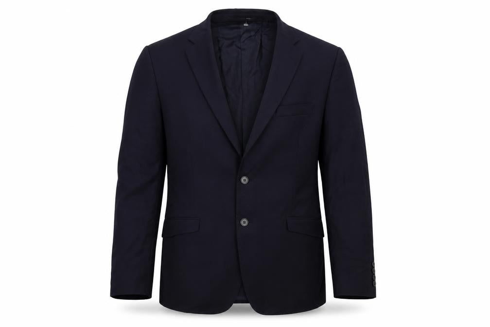 Front view of Marks & Spencer men’s blue jacket suit jacket, size 38