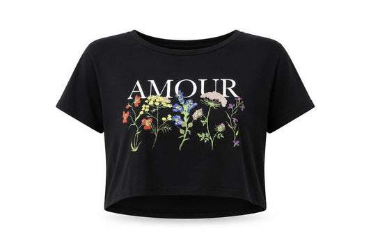 Front view of F&F women’s black basic t-shirt, size UK 8