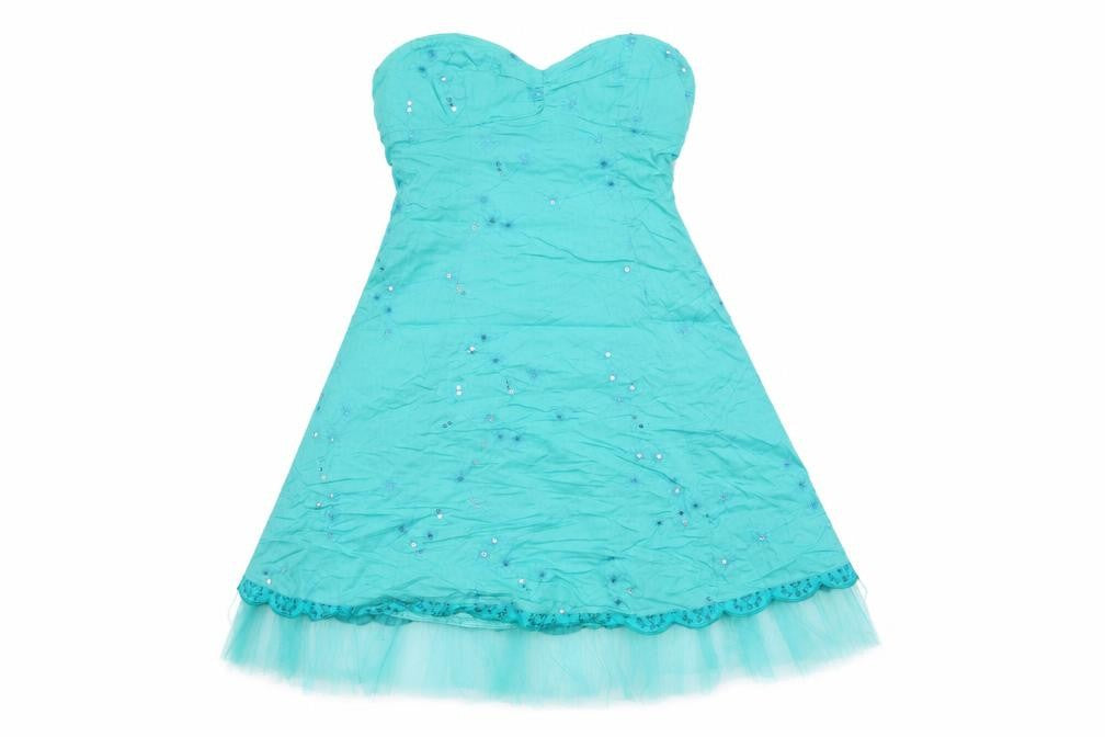 all dolled up Womens Blue Floral  Fit & Flare  Size 10