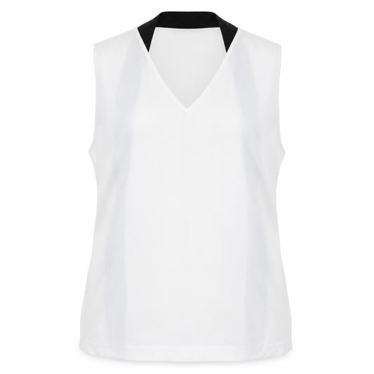 Front view of F&F women’s white basic blouse, size UK 12