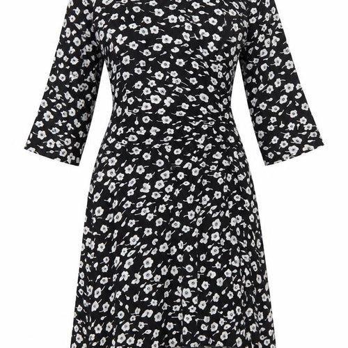 Blue Inc Womens Black Floral  Fit & Flare  Size 6