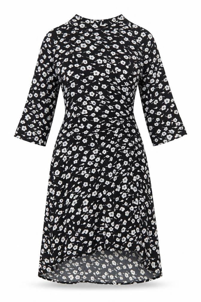 Blue Inc Womens Black Floral  Fit & Flare  Size 6