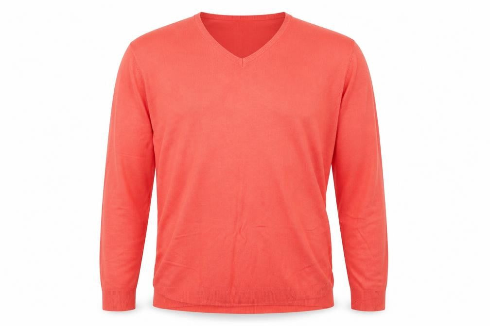 Front view of Marks & Spencer men’s red jumper, size XL