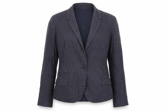 Front view of Gap women’s blue jacket blazer, size UK 12