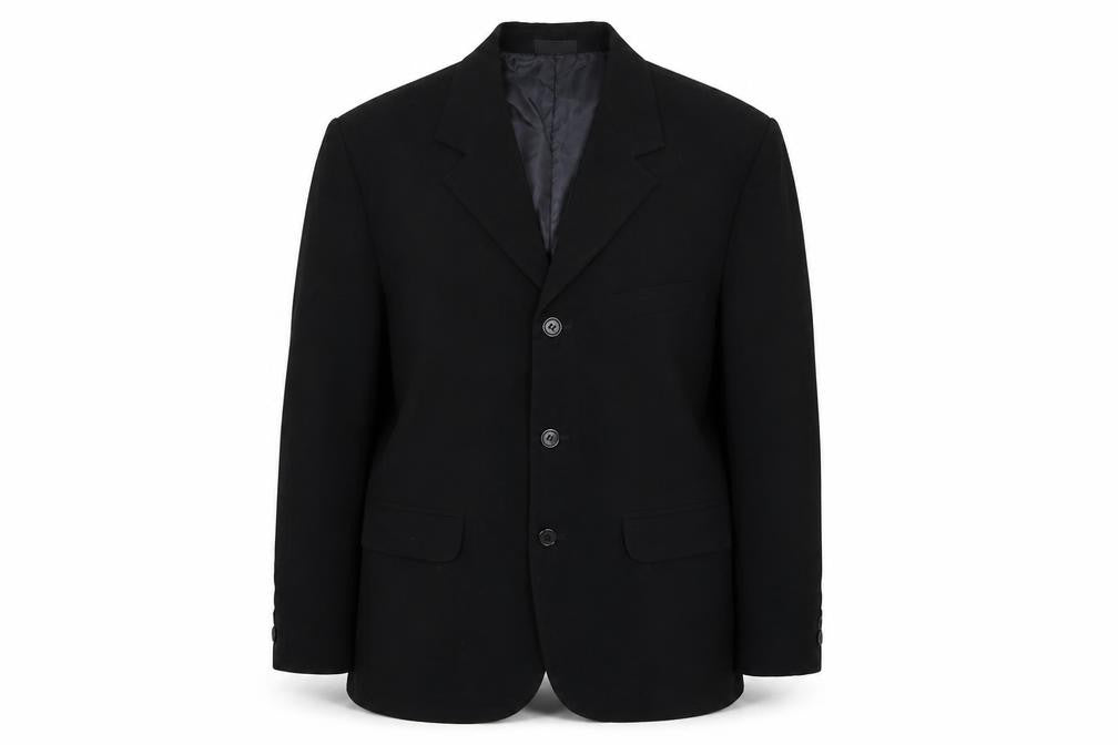 Front view of VivaKi women’s black jacket suit jacket, size UK 10
