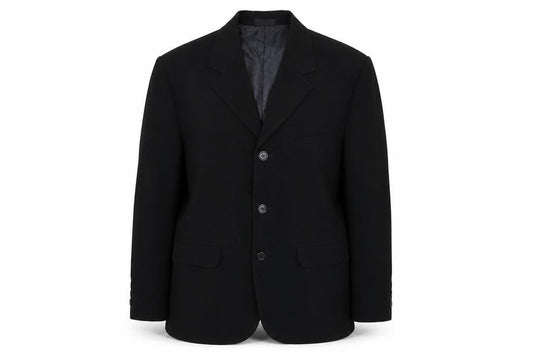 Front view of VivaKi women’s black jacket suit jacket, size UK 10