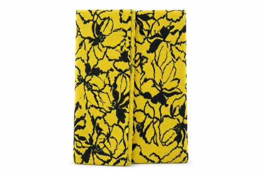 Front view of Preworn women’s yellow floral shawl/wrap