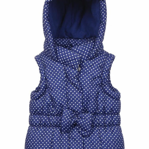 Matalan Girls Blue Polka Dot  Gilet Coat Size 3-6 Months