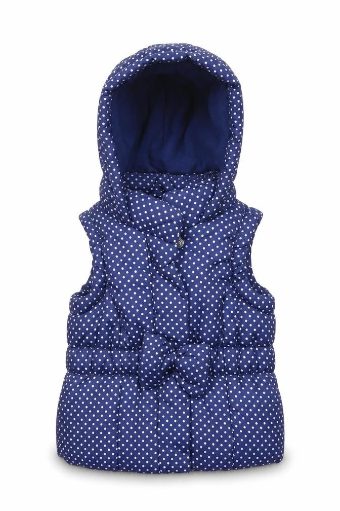 Matalan Girls Blue Polka Dot  Gilet Coat Size 3-6 Months