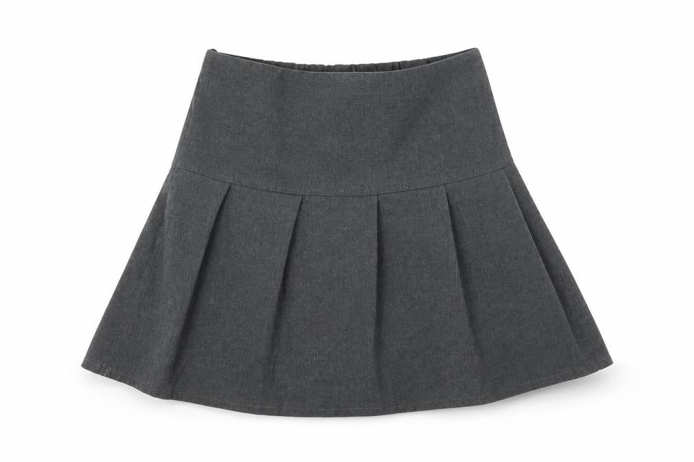 Front view of Marks & Spencer girls’ grey flare skirt, size 8-9, years