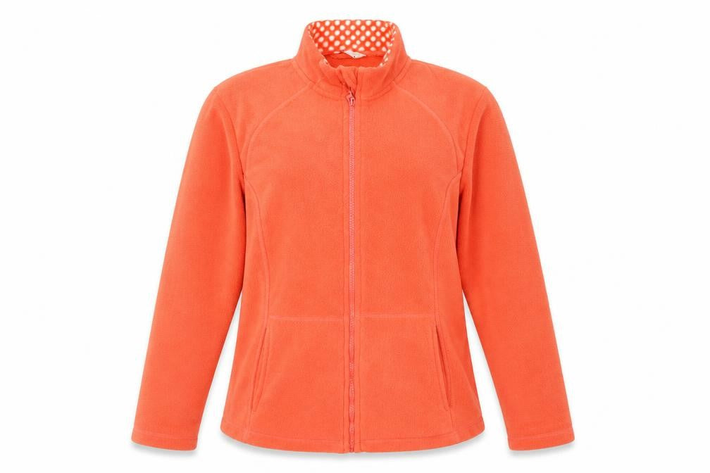Front view of Tu women’s red full zip jumper, size UK 14