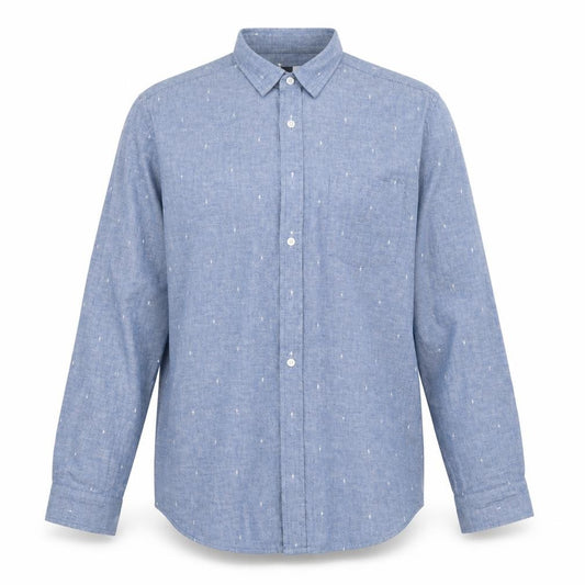 Front view of Topman men’s blue button-up, size M