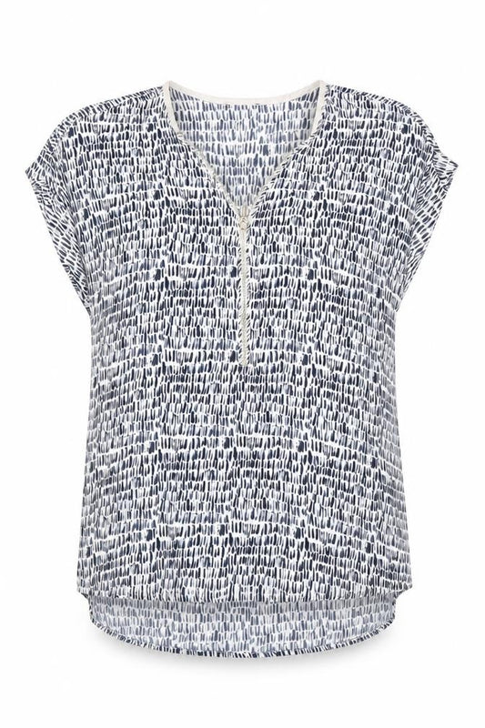 Front view of Phase Eight women’s blue basic blouse, size UK 8