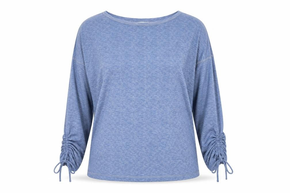 Front view of Marks & Spencer women’s blue jumper, size UK 18