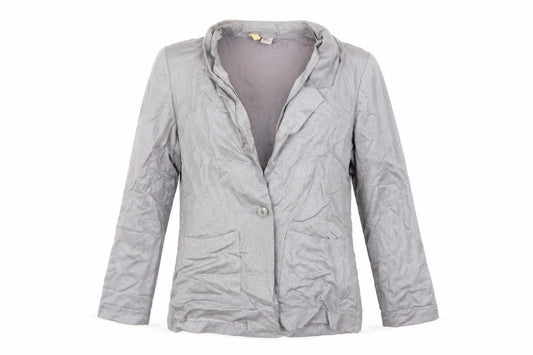 Front view of Divided women’s grey jacket blazer, size UK 12