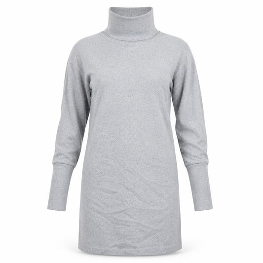 Front view of Noisy May women’s grey jumper dress, size XS, - relaxed fit