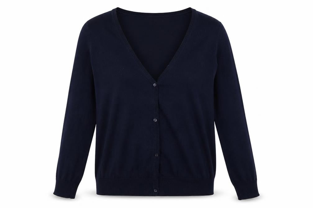 Front view of Pimkie women’s blue cardigan jumper, size L