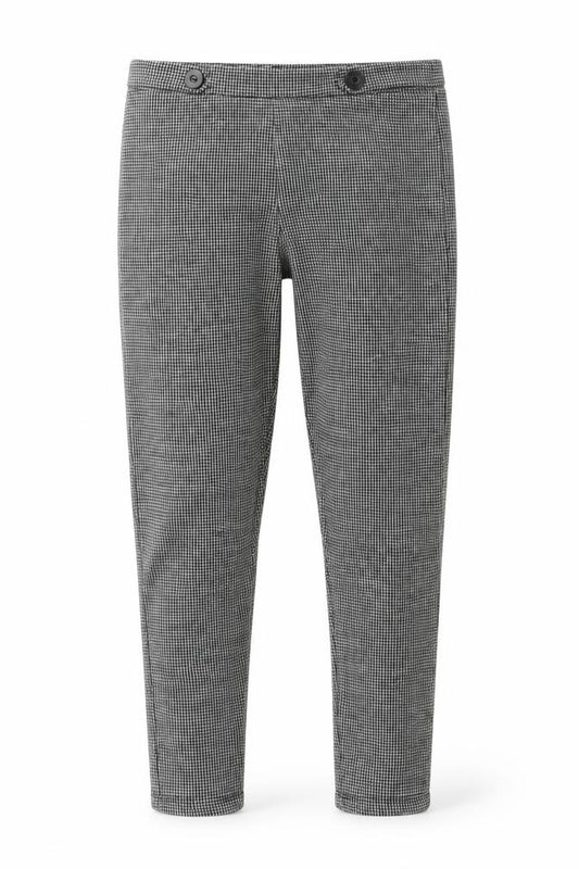 Front view of Next girls’ grey check trousers, size 9, years