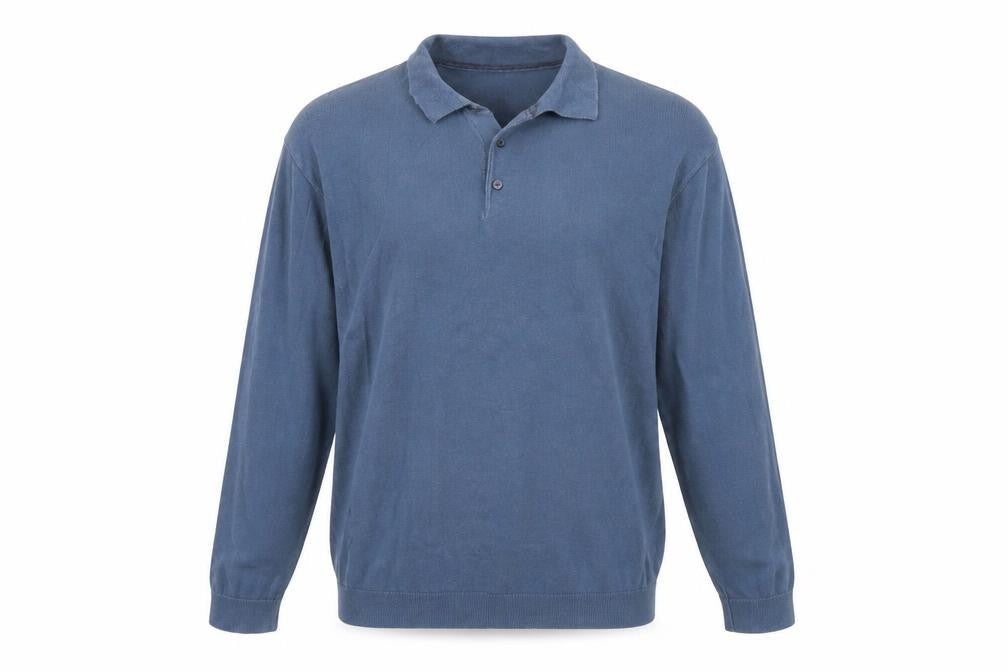 Front view of Next men’s blue henley jumper, size M
