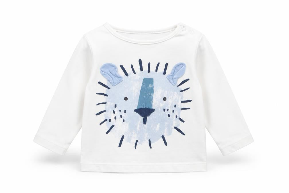 Front view of Next Baby White Basic T-Shirt, size 3-6, Months