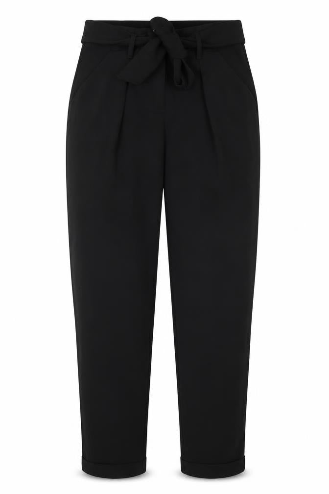 Front view of Pimkie women’s black trousers, size UK 8, 24-inch leg
