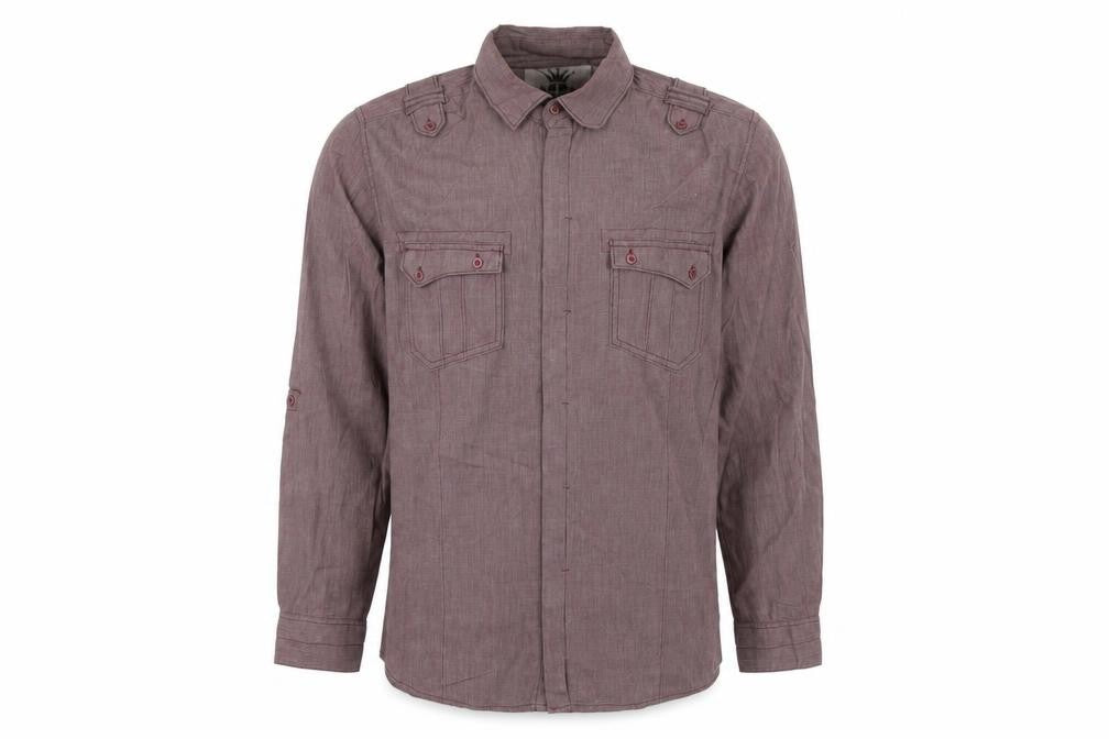 Lime Mens Purple    Button-Up Size L