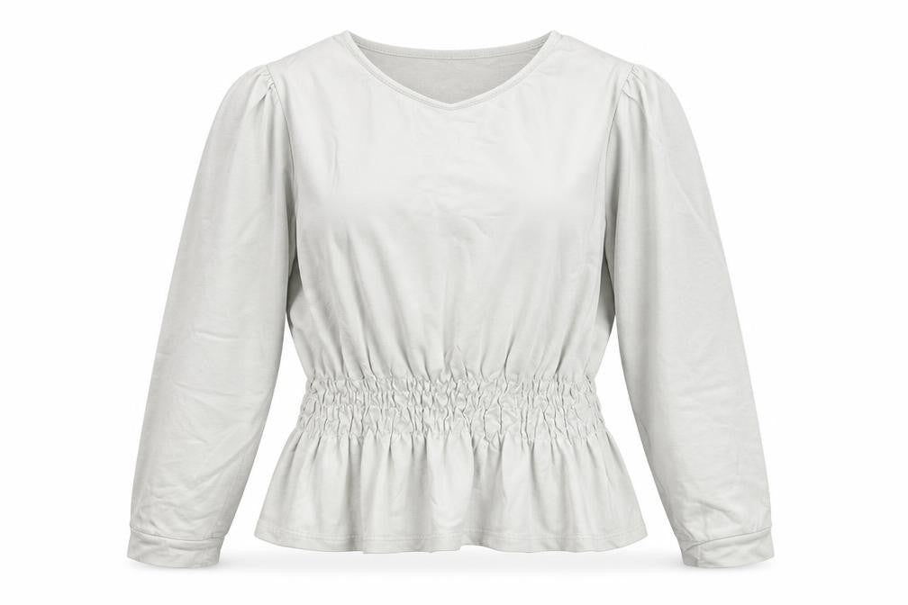 Front view of Pep&Co women’s white tunic jumper, size UK 14
