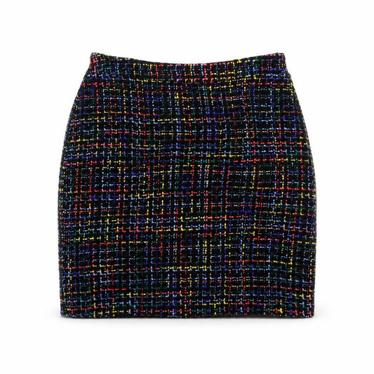 Front view of Papaya women’s multicoloured check mini skirt, size UK 8