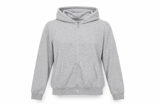 Front view of Divided women’s grey full zip hoodie, size S