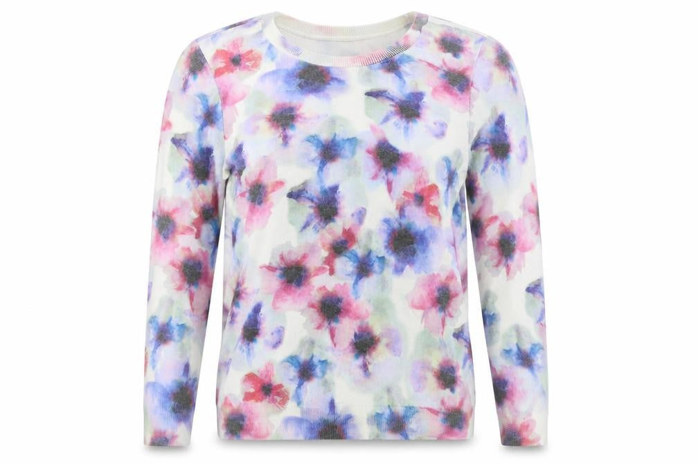 Dorothy Perkins Womens White Floral  Pullover Jumper Size 10