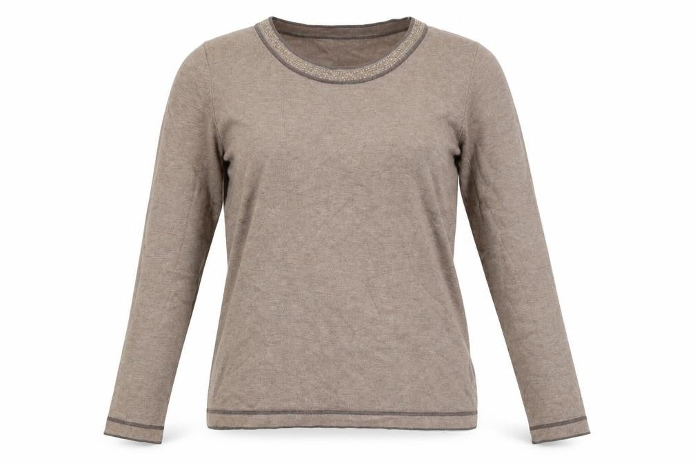 Front view of Preworn women’s beige jumper, size L