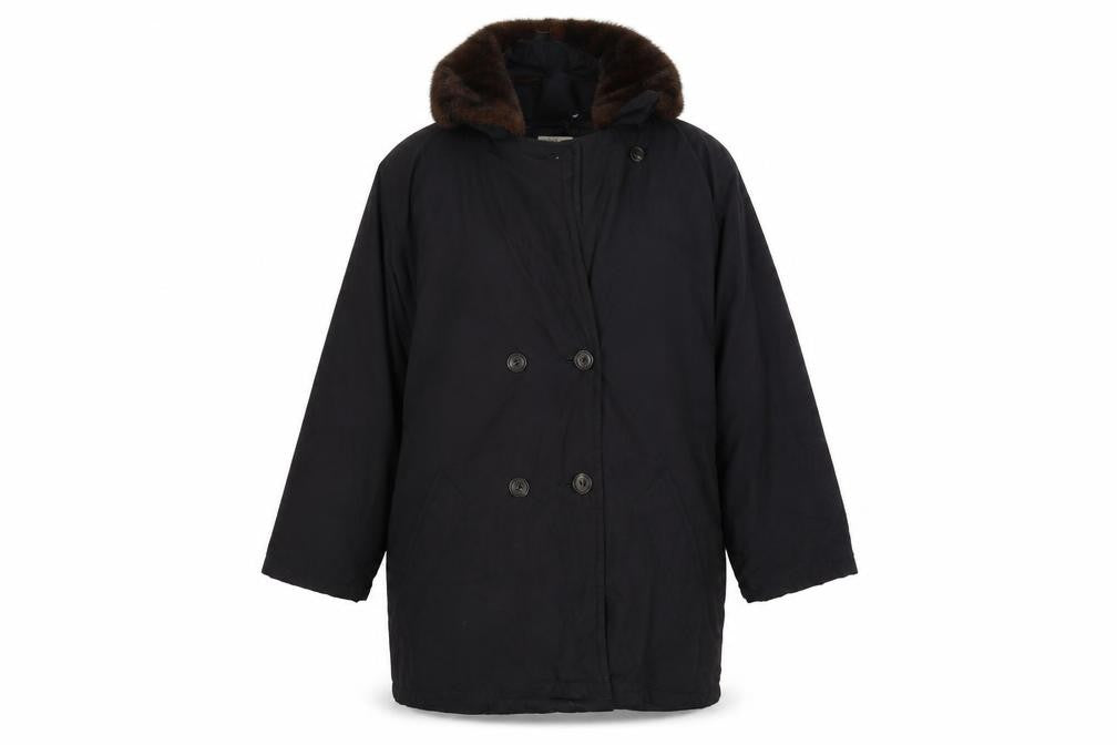 Front view of Vianni women’s black jacket coat, size L