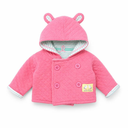 Front view of Crafted Baby Pink Jacket, size 0-3, Months