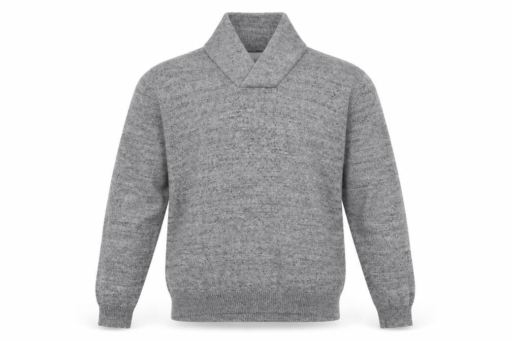 Front view of Tu men’s grey jumper, size XL