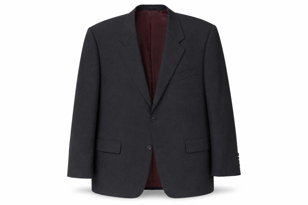 Front view of Greenwoods men’s grey jacket suit jacket, size 38