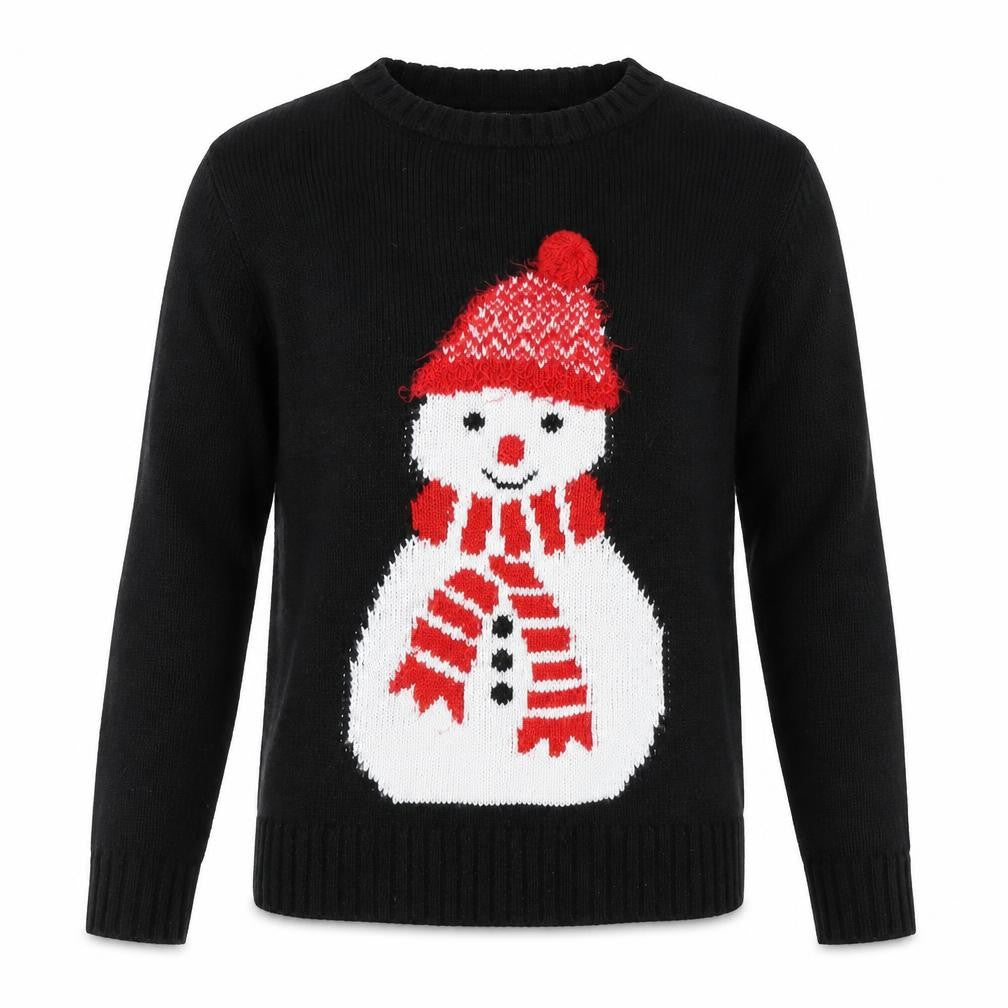 Front view of Collection men’s black jumper, size S, - christmas