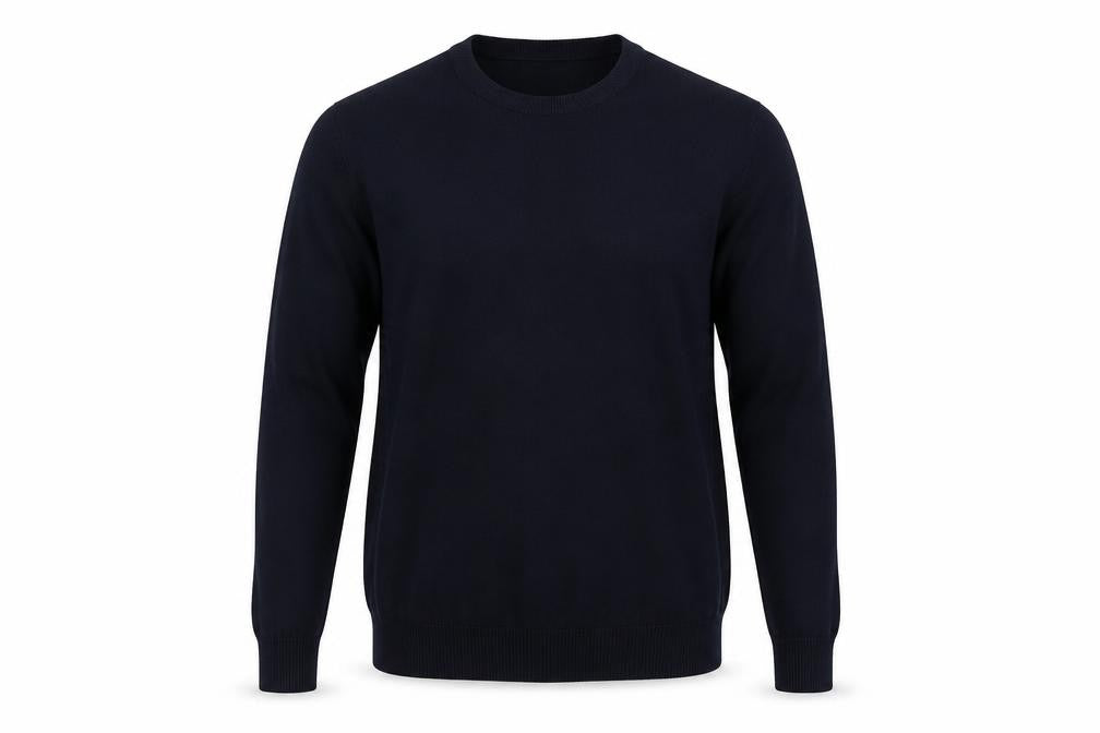 Front view of H&M men’s blue jumper, size XS